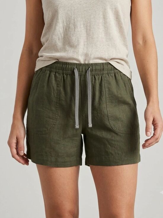 Eddie Bauer Pants - Eddie Bauer Olive Green Linen blend Drawstring Shorts size XXL